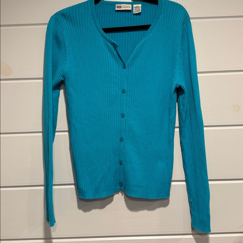 Faded Glory Teal Cardigan Sweater